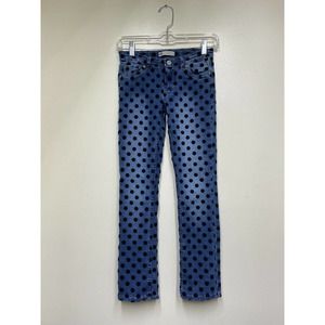 Levis Girls Size 10 Skinny Jeans Velour Polka Dots